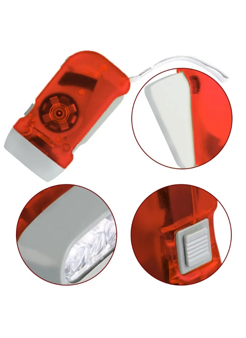 AROAQ - 3 Led Hand Pressing Dynamo Crank Power Wind Up Flashlight Torch Light Hand Press Crank Camping Lamp Light For Outdoor Home - Image 1