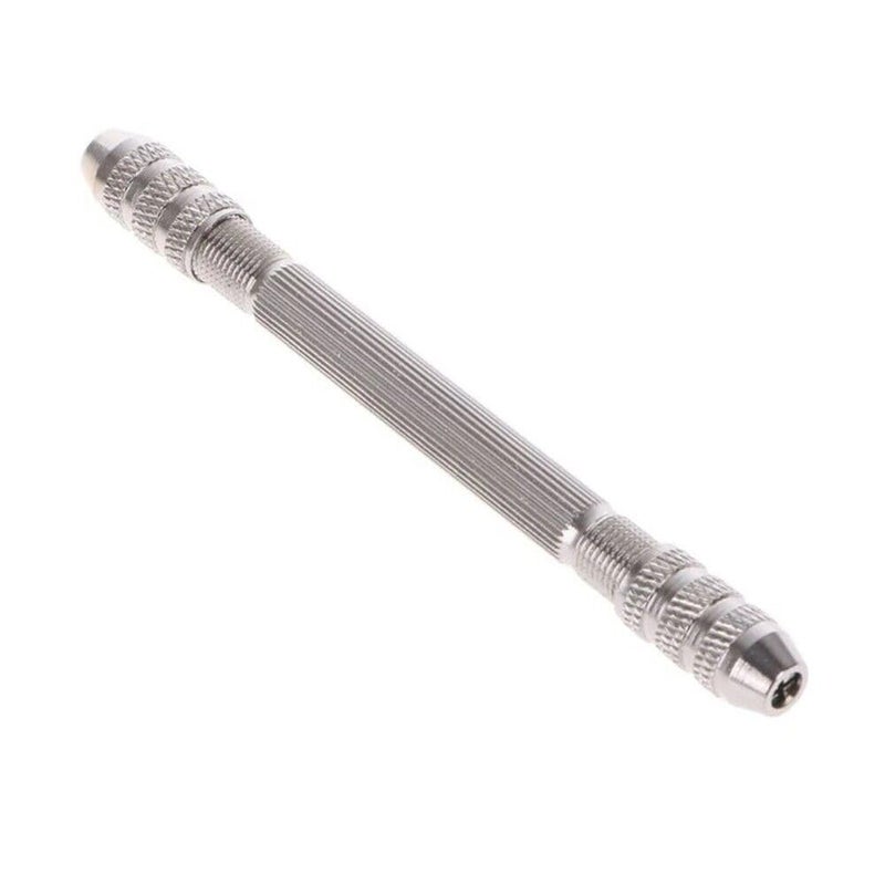 Silver Steel Double Mouth Pin Vise Hand Drills Bit Chuck 2pcs Reversible Collets For Watch Clock Jewelry Repair Tool Pack of 1  - Image 1