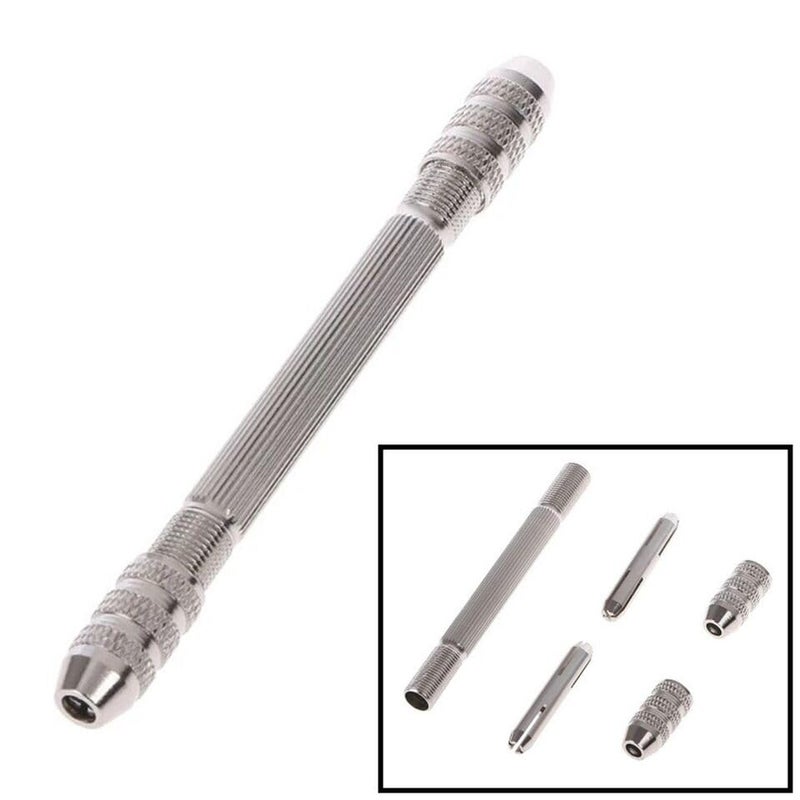 Silver Steel Double Mouth Pin Vise Hand Drills Bit Chuck 2pcs Reversible Collets For Watch Clock Jewelry Repair Tool Pack of 1  - Image 2