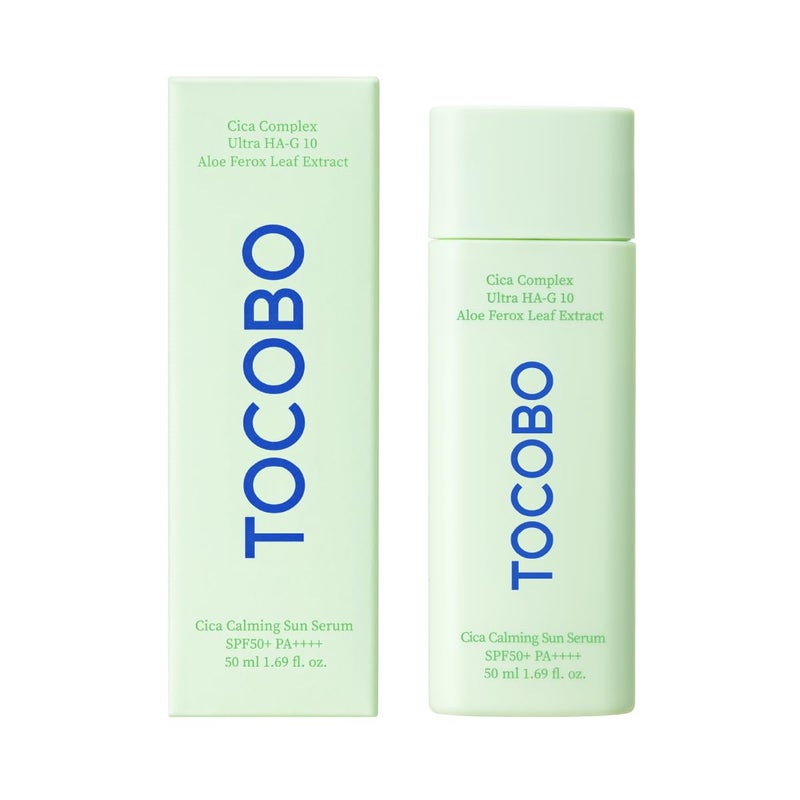 TOCOBO Cica Calming Sun Serum SPF50 PA++++ 50 ml 1.69 fl. oz - Fermented Cica Complax, Cape Aloe Leaf Extract, Soothing Overheated Skin, Reduces Skin Tempetature