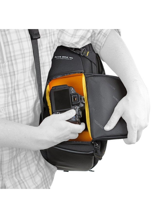 VANGUARD حقيبة ظهر ألتا رايز 45 لكاميرا DSLR، كاميرا مدمجة، كاميرا نظام مدمج (CSC)، للسفر، سوداء - Image 4