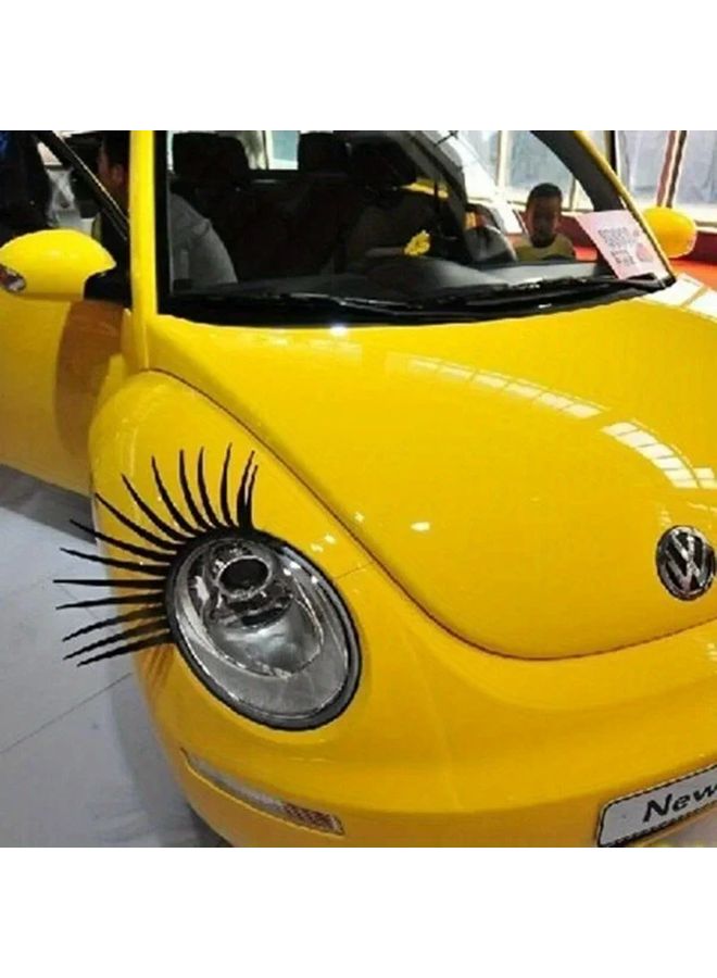 3D Charming Black False Eyelashes Fake Eyelash Stickers Car Headlight Decoration Funny Decal - Image 3