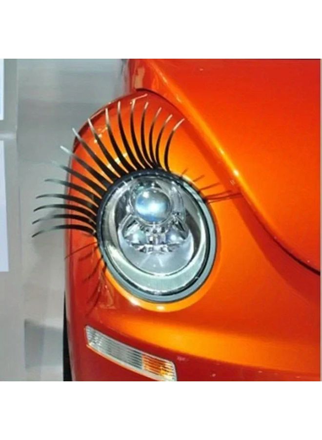 3D Charming Black False Eyelashes Fake Eyelash Stickers Car Headlight Decoration Funny Decal - Image 1