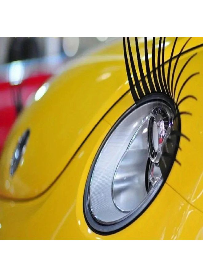 3D Charming Black False Eyelashes Fake Eyelash Stickers Car Headlight Decoration Funny Decal - Image 5