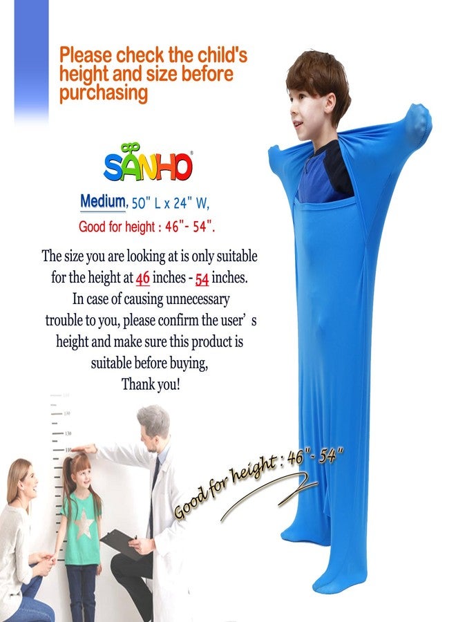 SANHO Premium Sensory Sock, Updated Version, Medium, 50" L x 24" W, Good for height:46"- 54" Blue - Image 2