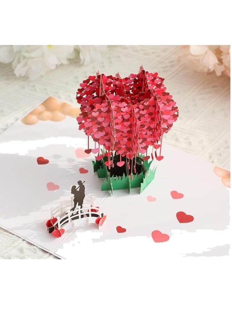 Tree Greeting 3D Pop Up Card, Creative Day Unique Happy Anniversary For Him Her In Supplies Handmade Proposal Wedding - Image 4