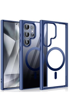 Generic Magnetic Case for Samsung Galaxy S24 Ultra Case [Compatible with MagSafe] [Shockproof Military Grade], Transparent Back Slim Bumper Cover Phone Case Samsung S24 Ultra (blue)  - Image 1