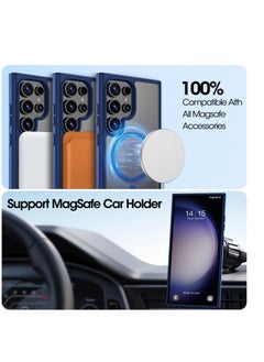 Generic Magnetic Case for Samsung Galaxy S24 Ultra Case [Compatible with MagSafe] [Shockproof Military Grade], Transparent Back Slim Bumper Cover Phone Case Samsung S24 Ultra (blue)  - Image 4
