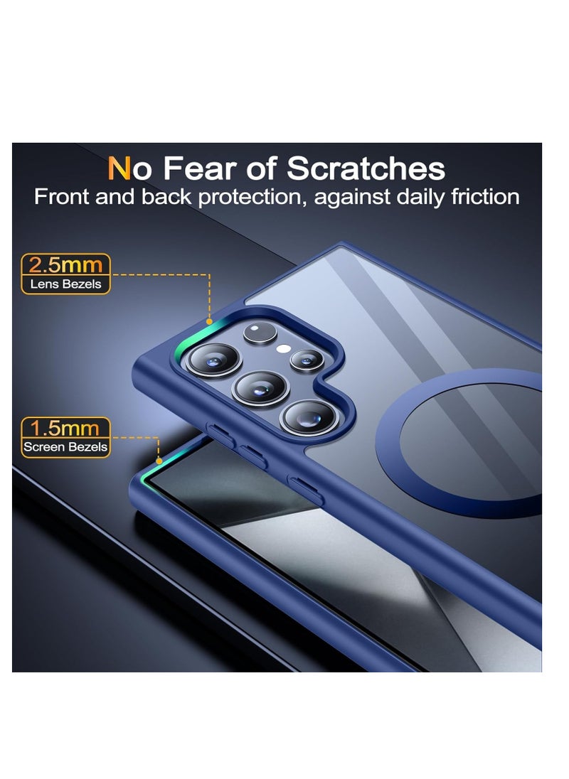 Generic Magnetic Case for Samsung Galaxy S24 Ultra Case [Compatible with MagSafe] [Shockproof Military Grade], Transparent Back Slim Bumper Cover Phone Case Samsung S24 Ultra (blue)  - Image 5