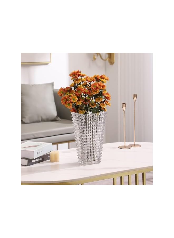 erorex Crystal Glass Vase for Flowers, Elegant Clear Glass Flower Vase, Modern Geometric Design, Large Vase for Home Décor, Gift for Special Occasions (27.5CM) - Image 3