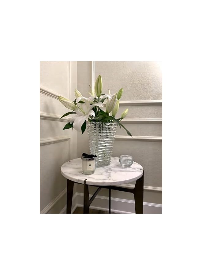 erorex Crystal Glass Vase for Flowers, Elegant Clear Glass Flower Vase, Modern Geometric Design, Large Vase for Home Décor, Gift for Special Occasions (27.5CM) - Image 2