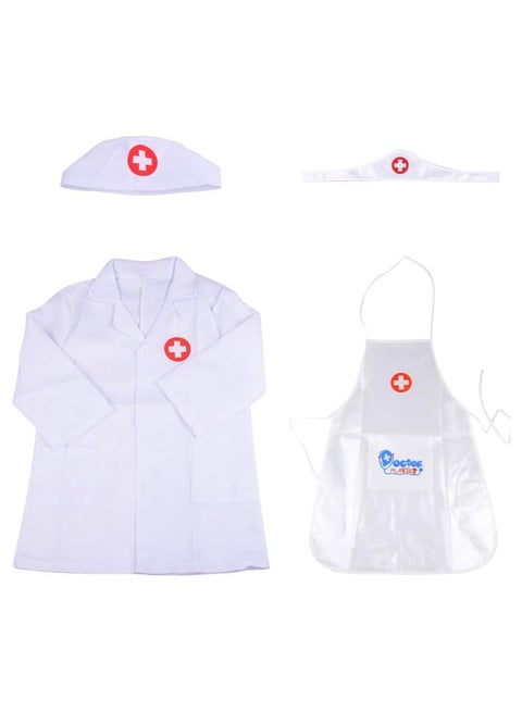 Doctor Playsets, 4-Pcs Pretend Play Dress Up Set, Doctor Cosplay  Costumes Set, 2 x Coats, 2 x Cap Playsets Birthday Cosplay Party for Boys and Girls