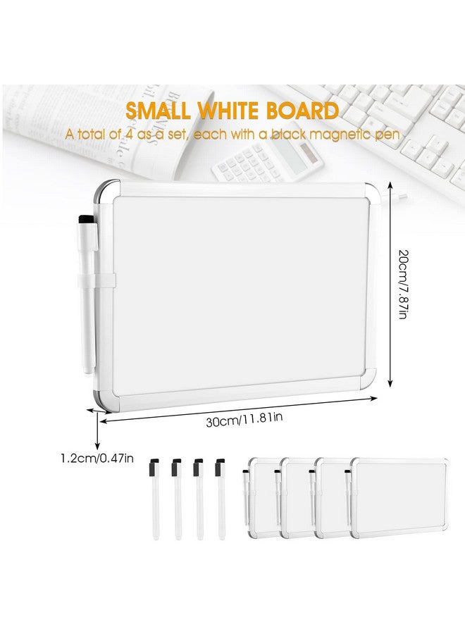 شير 4 قطع من السبورة القابلة للمسح الجاف، لوحة صغيرة قابلة للمسح الجاف مقاس 7 × 11 بوصة للأطفال، لوحة حائط للطلاب مع قلم تحديد قابل للمسح الجاف باللون الأسود، لوحة صغيرة للمكتب (أسود) - Image 2