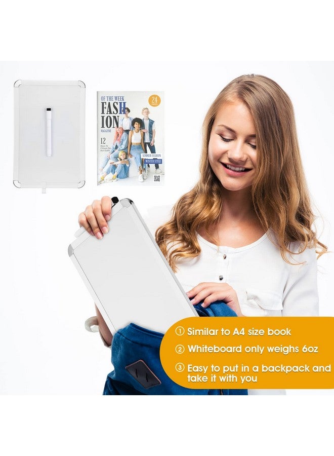 شير 4 قطع من السبورة القابلة للمسح الجاف، لوحة صغيرة قابلة للمسح الجاف مقاس 7 × 11 بوصة للأطفال، لوحة حائط للطلاب مع قلم تحديد قابل للمسح الجاف باللون الأسود، لوحة صغيرة للمكتب (أسود) - Image 4