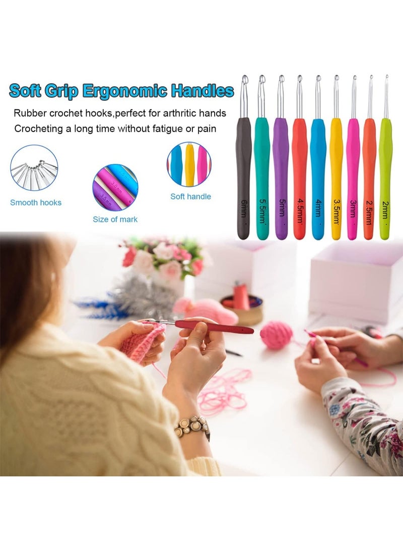 36 Piece Crochet Kit with Crochet Hooks Yarn Set Premium Bundle Includes Yarn Balls Needles Accessories Kit and Lot More Starter Pack for Kids Adults Beginner Professionals - Image 2