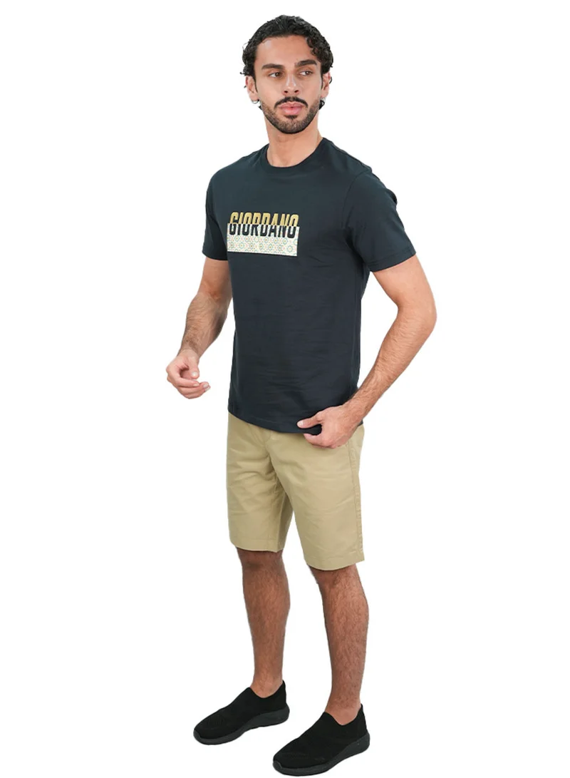 جيوردانو Men's Slim Cotton Heritage Graphic Tee