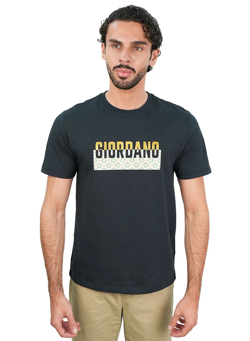 جيوردانو Men's Slim Cotton Heritage Graphic Tee