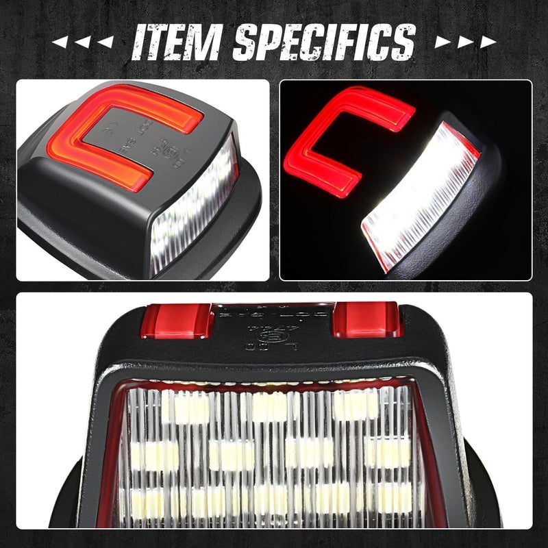زوج من أضواء لوحة الترخيص LED المتوافقة مع 88-00 Chevy GMC C/K 1500 2500 3500 Suburban، GM2870106 GM2870105، NVL-LPL-032 - Image 4