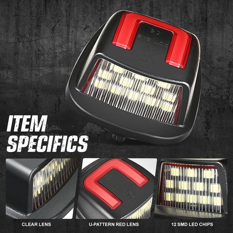 زوج من أضواء لوحة الترخيص LED المتوافقة مع 88-00 Chevy GMC C/K 1500 2500 3500 Suburban، GM2870106 GM2870105، NVL-LPL-032 - Image 2