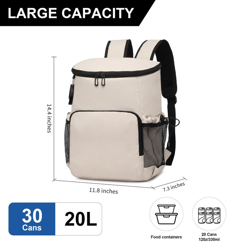 sorozien Backpack Cooler for Men and Women Insulated Waterproof Soft Lightweight Cooler Bag Leakproof 30 Cans Travel Camping Picnic Beach - Image 5