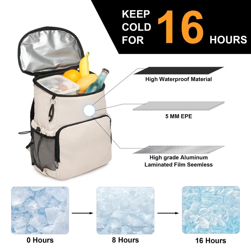 sorozien Backpack Cooler for Men and Women Insulated Waterproof Soft Lightweight Cooler Bag Leakproof 30 Cans Travel Camping Picnic Beach - Image 2