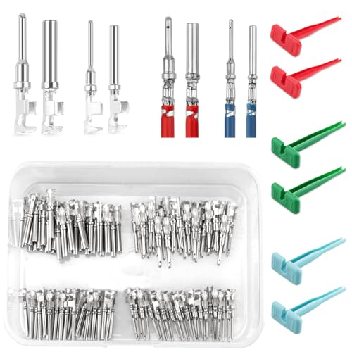 JRready ST6448 Deutsch Stamped Pin Kit 166PCS Size 16 20 Open Barrel Contacts 2214AWG wPin Removal Tool for DT DTMDRCDTV AECStrike Series - Image 1