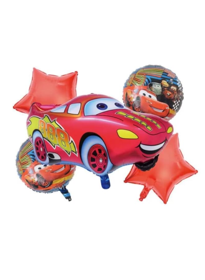 Party Time 5 In 1 Mcqueen Theme Theme Foil Balloon Set - Image 2