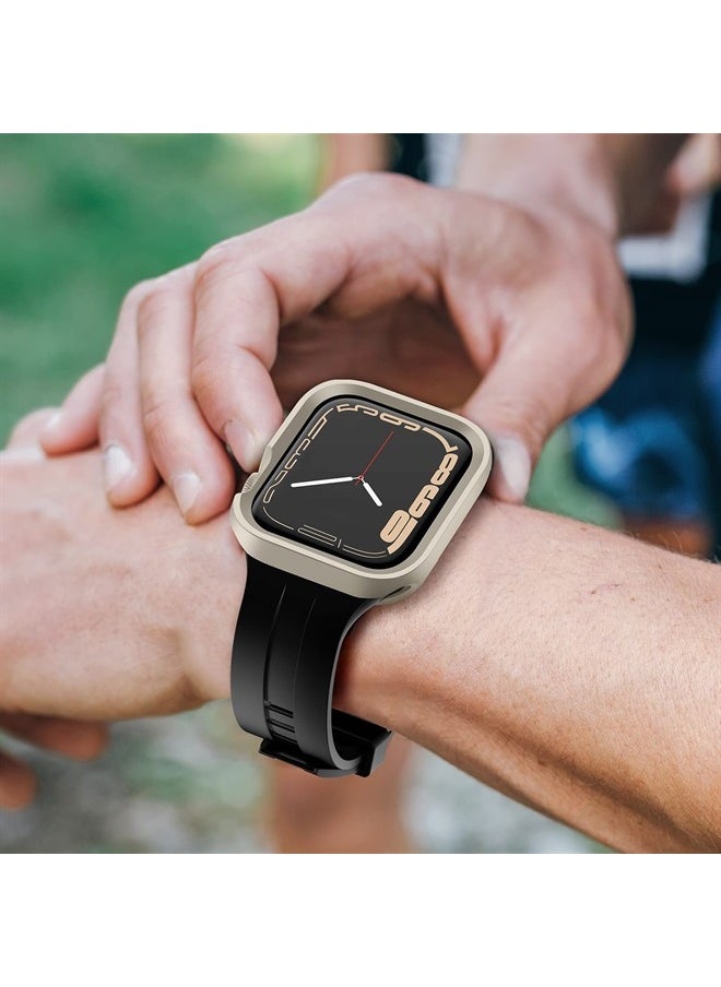 Amizee - Rugged Case Compatible with Apple Watch Case Series 8/7 41mm Series 6/SE/5/4 40mm, Soft TPU Shockproof Bumper Drop Proof Protective Cover Compatible with iWatch - Starlight - Image 1