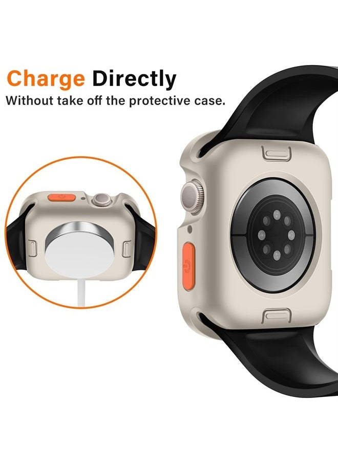 Amizee - Rugged Case Compatible with Apple Watch Case Series 8/7 41mm Series 6/SE/5/4 40mm, Soft TPU Shockproof Bumper Drop Proof Protective Cover Compatible with iWatch - Starlight - Image 1