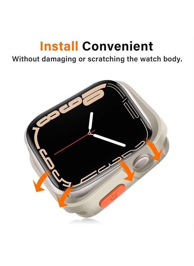 Amizee - Rugged Case Compatible with Apple Watch Case Series 8/7 41mm Series 6/SE/5/4 40mm, Soft TPU Shockproof Bumper Drop Proof Protective Cover Compatible with iWatch - Starlight - Image 1
