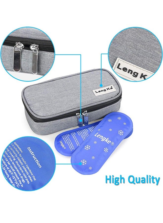 Insulin Cooler Travel Case - Insulated Travel Bag for Diabetic Insulin Pen and Vials with 2 Cooling Ice Packs - Image 2