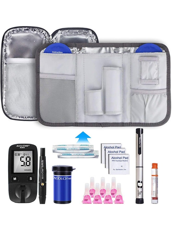 Insulin Cooler Travel Case - Insulated Travel Bag for Diabetic Insulin Pen and Vials with 2 Cooling Ice Packs - Image 3