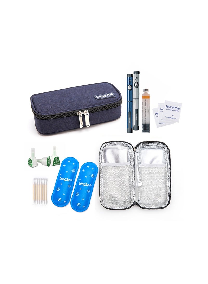 Insulin Cooler Travel Case - Insulated Travel Bag for Diabetic Insulin Pen and Vials with 2 Cooling Ice Packs - Image 1