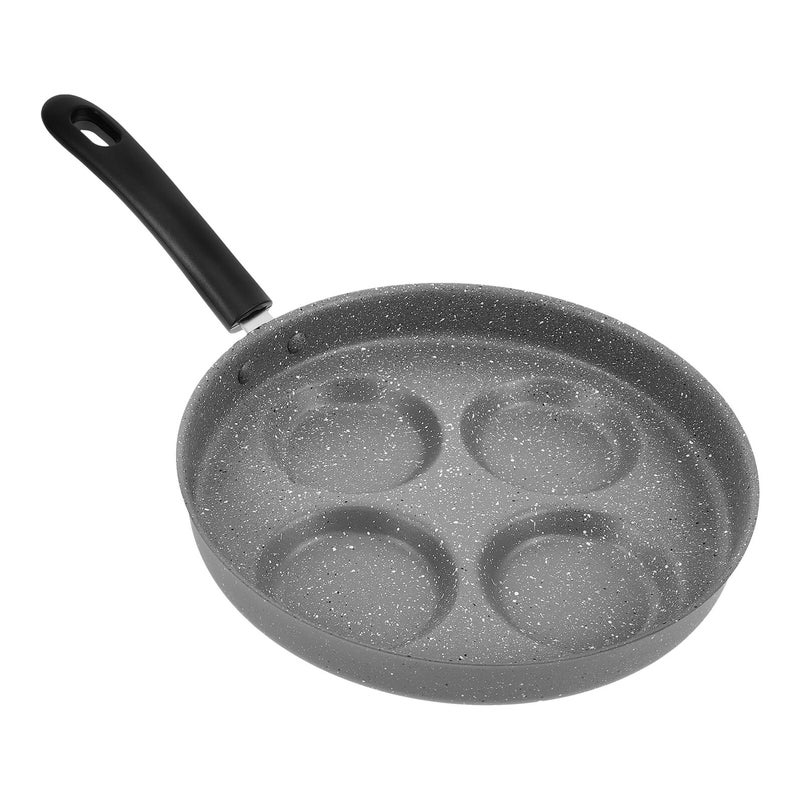 Nonstick 4 Hole Egg Frying Pan 24cm Divided Mini Breakfast Pan Gray - Image 2
