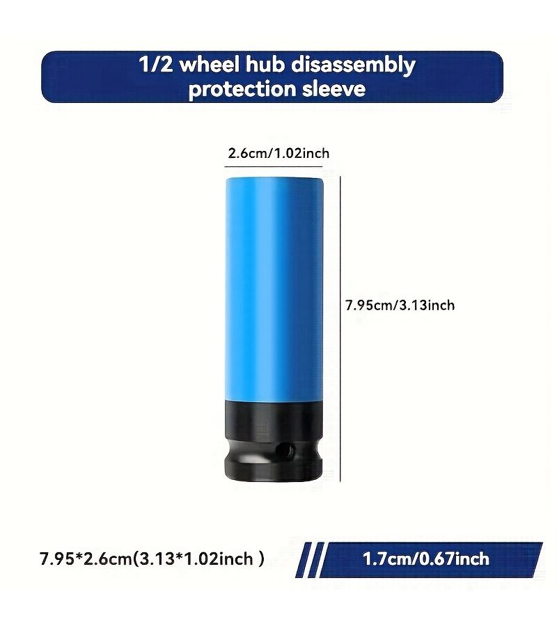1pc Professional 1 2 Inch Drive Pneumatic Socket Steel Sleeve Impact Resistant Durable Scratch Resistant Plastic Coating 22mm Red Bright Yellow Sky Blue Green - Image 2
