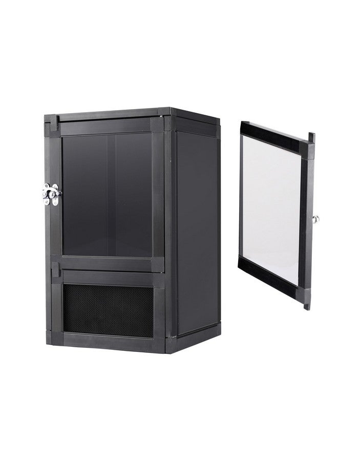 Toxirium 8" x 8" x 12" Small Reptile Cage Hatching Habitat, Screen & Acrylic Doors, Ventilated Terrarium for Lizards, Snakes, Frogs, Easy Assembly, Two Doors - Image 2