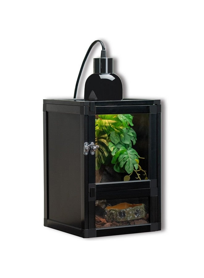 Toxirium 8" x 8" x 12" Small Reptile Cage Hatching Habitat, Screen & Acrylic Doors, Ventilated Terrarium for Lizards, Snakes, Frogs, Easy Assembly, Two Doors - Image 1