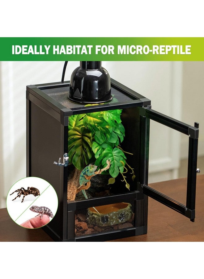 Toxirium 8" x 8" x 12" Small Reptile Cage Hatching Habitat, Screen & Acrylic Doors, Ventilated Terrarium for Lizards, Snakes, Frogs, Easy Assembly, Two Doors - Image 3