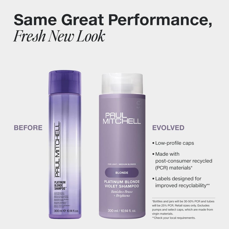 Paul Mitchell Platinum Blonde Violet Shampoo, Banishes Brass + Brightens, Ideal for Light to Medium Blonde, Silver, Gray or White Hair, 10.14 fl oz - Image 2