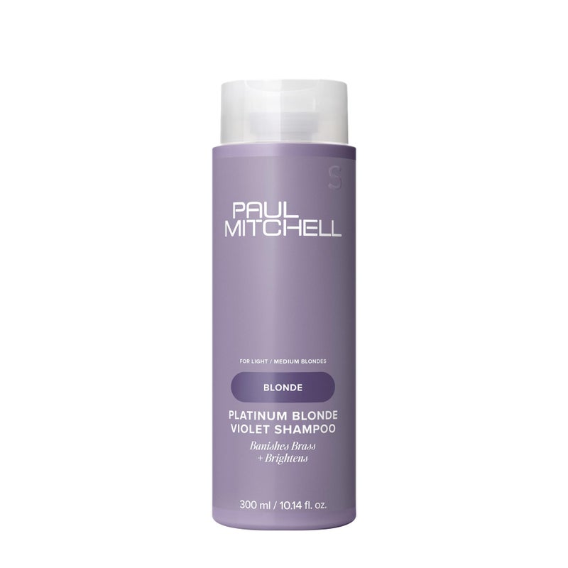 Paul Mitchell Platinum Blonde Violet Shampoo, Banishes Brass + Brightens, Ideal for Light to Medium Blonde, Silver, Gray or White Hair, 10.14 fl oz - Image 1