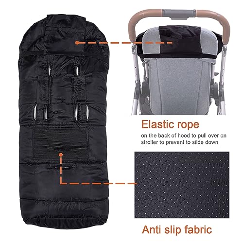 KZ Dotnz Winter Warm Stroller Footmuff, Waterproof Baby Bunting Bag with Centre and Bottom Open for Easy in and Out, Universal Fit All Strollers, Pram - Image 4