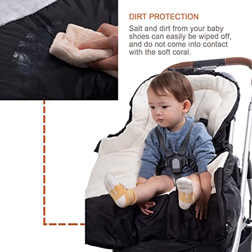 KZ Dotnz Winter Warm Stroller Footmuff, Waterproof Baby Bunting Bag with Centre and Bottom Open for Easy in and Out, Universal Fit All Strollers, Pram - Image 3