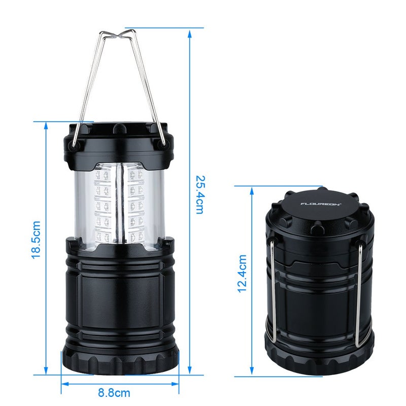 Lightahead Set of 4 Portable Outdoor LED Camping Lantern, Black, Collapsible. Great for Emergency, Tent Light, Backpacking (Without Battery) - Image 4