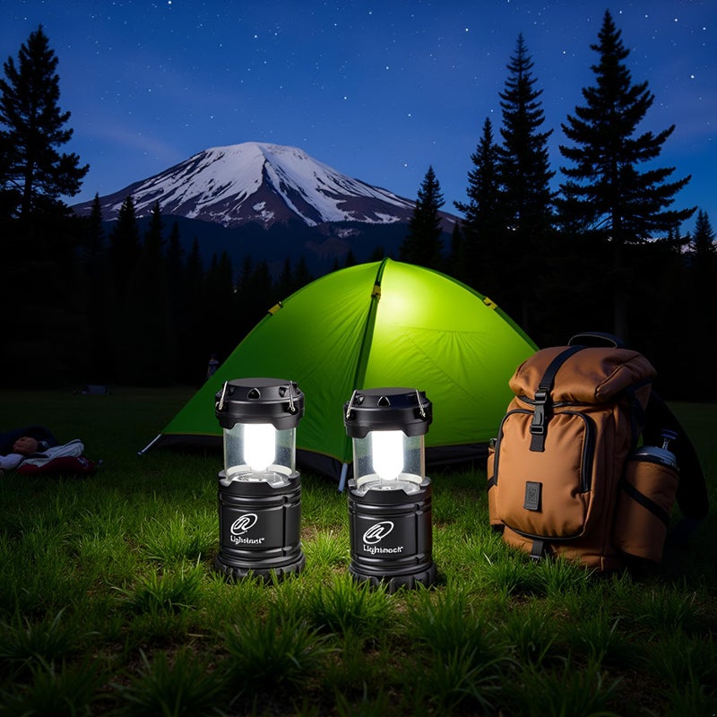 Lightahead Set of 4 Portable Outdoor LED Camping Lantern, Black, Collapsible. Great for Emergency, Tent Light, Backpacking (Without Battery) - Image 5
