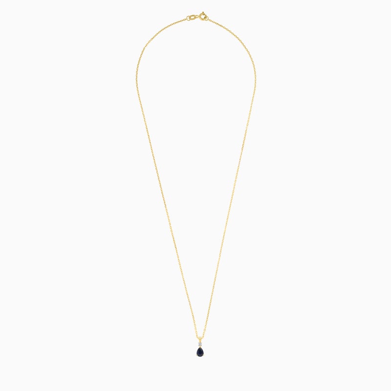 Jawhara Jewellery قلادة من الذهب الأصفر عيار 18 للنساء، باندلت من الياقوت على شكل كمثرى و ماسة طبيعية مستديرة براقة، مجموعة كلاسيكية ملونة من المجوهرات الفاخرة، قلادة هدية أنيقة من جوهرة للمجوهرات - Image 2