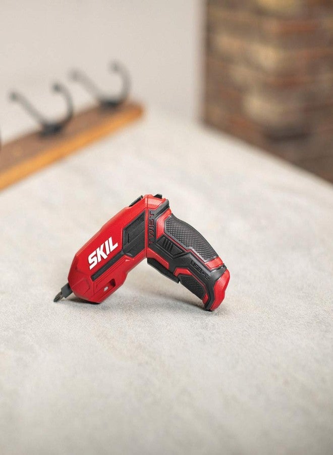 SKIL 4V Pivot Grip Rechargeable Cordless Screwdriver, Includes 9pcs Bit, 1pc Bit Holder, USB Charging Cable - SD561802 - Image 3
