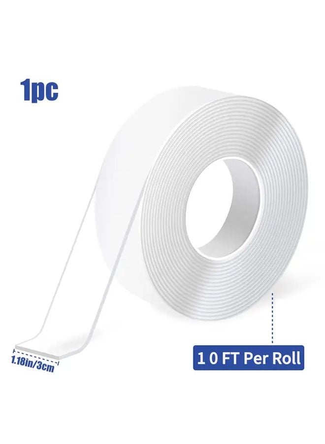 شريط لاصق مزدوج الجوانب نانو بعرض 1.18 بوصة وطول 3 أمتار، قابل للإزالة وشفاف للتثبيت - Image 1