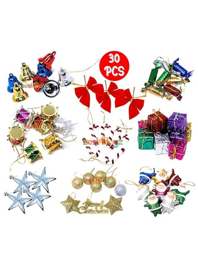 Plastic 30 pieces - Christmas Tree Decorations Items With Bells - Image 2