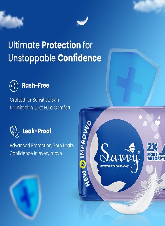 Savvy Ultra Thin Cotton Sanitary Napkins Pads For Women, XL Size Regular to Heavy Flow Advanced Leaklock Protection, Wider Wings Super Absorption - (52 Pads) 280mm - Image 3