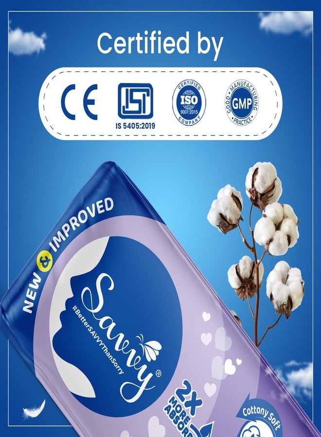 Savvy Ultra Thin Cotton Sanitary Napkins Pads For Women, XL Size Regular to Heavy Flow Advanced Leaklock Protection, Wider Wings Super Absorption - (52 Pads) 280mm - Image 5